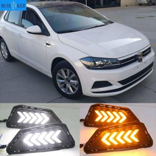 3 Color LED DRL Day Light for VW Polo 2019+ Daytime Running Light 3Y Driving Lamp with Dynamic Turn Signal + Blue Mode
