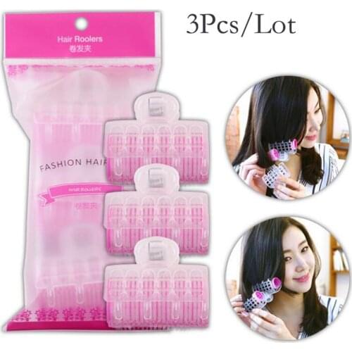 3Pcs/Lot New fashion hair styling curls volume hairpin plastic curling hair magic sticky hair curler tools