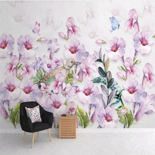 3D wallpaper creative Nordic watercolor hand-painted floral background wall professional production mural photo wallpaper