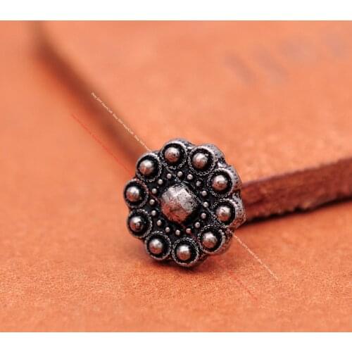 50Pcs 9mm Charm Antique Silver DIY Leathercraft Flower Rivet Stud Conchos For Bag Shoes Purse Belt Bracelet Decor