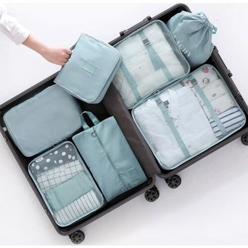6 Pieces Set Travel Organizer Storage Bags Portable Luggage Organizer Clothes Shoe Tidy Pouch Suitcase Packing Set Storage Cases