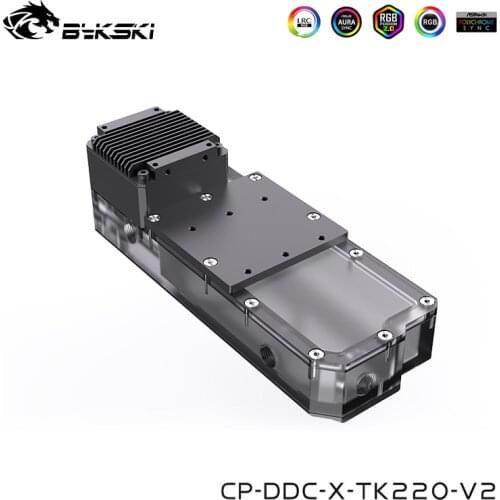 Bykski Acrylic ARGB Water Tank Combo DDC Pump,Cabinet Watercooling Reservoir Temperature Display Screen G1/4", CP-DDC-X-TK220-V2