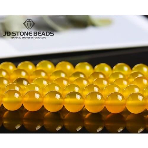 Yellow Agate Beads Size 4/6/8/10/12/14mm Matte Round Onyx Loose Beads Semi-Finished Bracelet Beads Accessory For Jewelry Making
