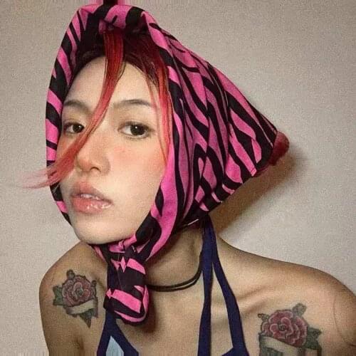 Hip Hop Zebra Pattern Men Square Paisley Bandanas Fashion Fabric Ride Mask Multifunctional Headbands Women Sport Hair Headwear