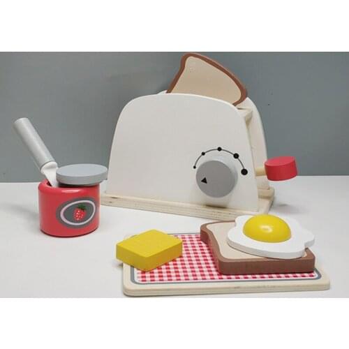 Kids Wooden Pretend Play Sets Simulation Toasters Bread Maker coffee machine Blender Baking Kit Game mixer Kitchen role toy