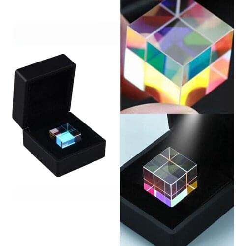 Condenser Prism with Light Box Color Prism Square Prism Optical Glass Lens Experimental Instrument