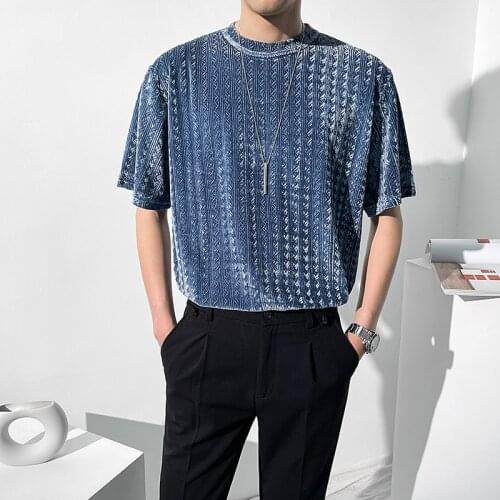 European American Mens Clothing 2021 Hot Sale New Fashion Long-sleeved Solid Color Top Trendy Loose T-shirt for Men