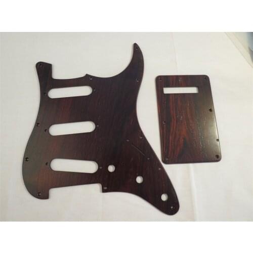 SSS Pickguard & Backplate & Screws Ailanthus wood for FD ST Style Guitar #4163