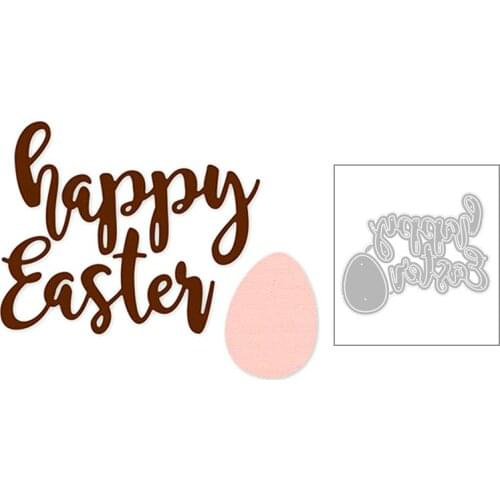 2020 New Happy Easter Eggs English Word Metal Cutting Dies Cut Craft For DIY Scrapbooking Card Paper Photo Album Making no stamp