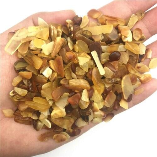Wholesale 50g 8-12mm Natural Amber Bulk Stone Chips Crystal Healing Specimen Decoration Natural Quartz Crystals
