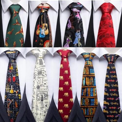 Tailor Smith Pattern Ties Fancy Music Theme Necktie Polyester Printed Suit Dress Funny Casual Party Necktie Cravat Accessories