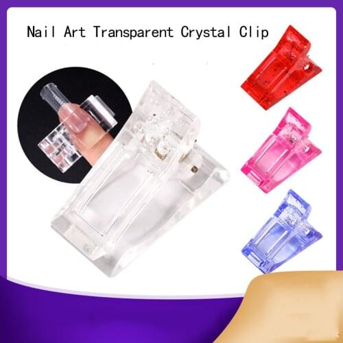 Nail Supplies Nail Art Transparent Crystal Clip for Finger Extension Nails UV Gel Fixed Nail Mold Professional Nail Product Tool