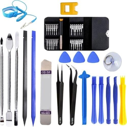 63HA 46 in 1 Professional Safe Opening Pry Tool, Mobile Phone Repair Screwdrivers Sucker Hand Tools Kit for Smart Cell Phone