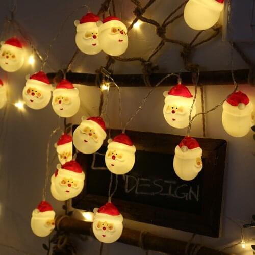 Christmas Decorations for Home LED Snowman Santa Claus Indoor String Lights Battery Powered for Christmas Tree Xmas Party