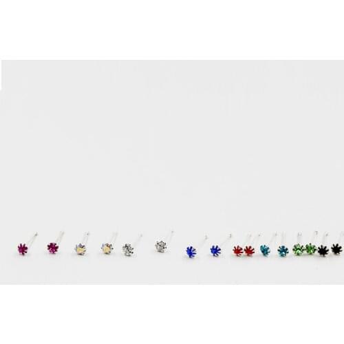 925 sterling silver cute super small zircon round ball ear bone Personality mini nose nail No earplug boy girl ear jewelry