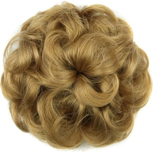 Soowee 8 Colors Flower Shape Synthetic Hair Curly Hair Chignon Rubber Band Hair Bun Donut Hair Roller Hairpieces for Women