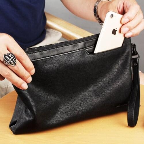 Weysfor Male Envelope bag Simple Alligator Crocodile Leather Business Male Clutch Shoulder bag Fashion Day Clutches Masculina