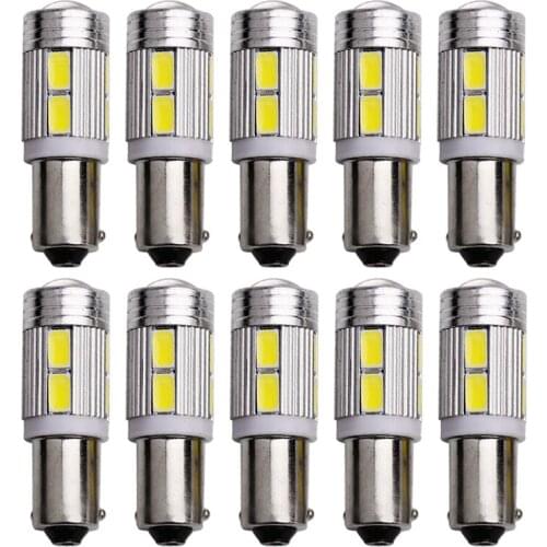 10PCS BA9S T4W T11 LED Bulbs Canbus 5630 10 SMD No Error Interior Reading Lights Car Parking Light License Plate Bulbs White 12V
