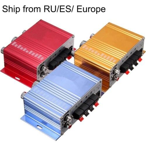 12V Hot Selling Mini Hi-Fi Stereo Amplifier Audio MP3 Auto Car 2 Cananal Stereo DVD Speaker Blue Red Yellow