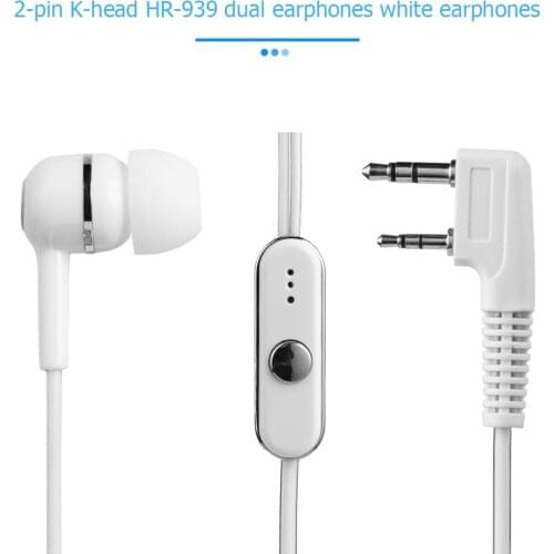 2Pin Dual Earphone Earpiece Mic PTT for BAOFENG KENWOOD Radio Walkie Talkie Earpiece for UV5R Walkie Headset Earphone Accesories