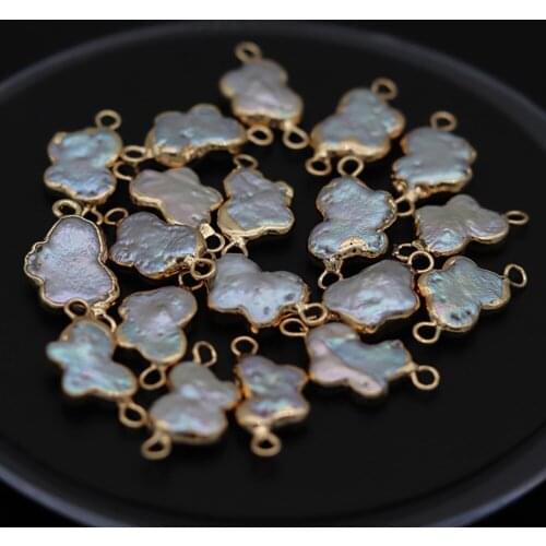 Natural Pearl Butterfly Shaped Boutique Pearl Connector Making DIY Fashion Charm Necklace Bracelet Jewelry Gift Accessories 2pcs