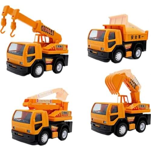 4Pcs Truck Toy Simulation Hand-eye coordination Plastic Pull Back Truck Car Toys Mobile Model Kid Mini Cars Toys for Children