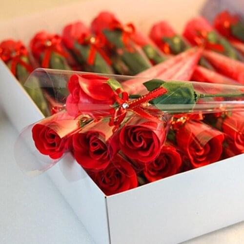 5Pieces Imitation Flower Carnation For Valentines Day Birthday Gift