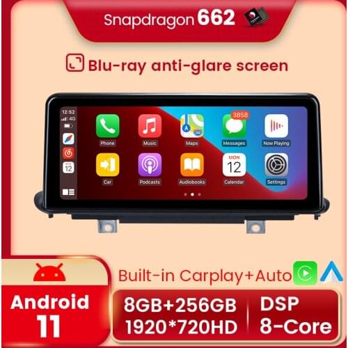 Qualcomm Snapdragon 662 Android 11 8+256G 1920*720 Car Multimedia Player GPS Navigation For X5 F15 X6 F16 2018-2019 EVO System