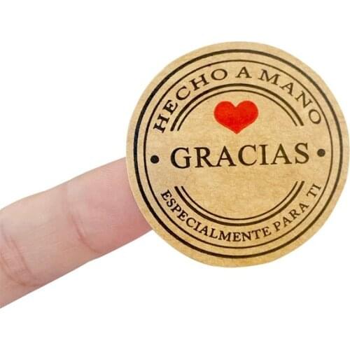 Free shipping1000PCS/lot Vintage Round Kraft Handmade Stickers scrapbooking adhesive thank you sticker seal labels stationery