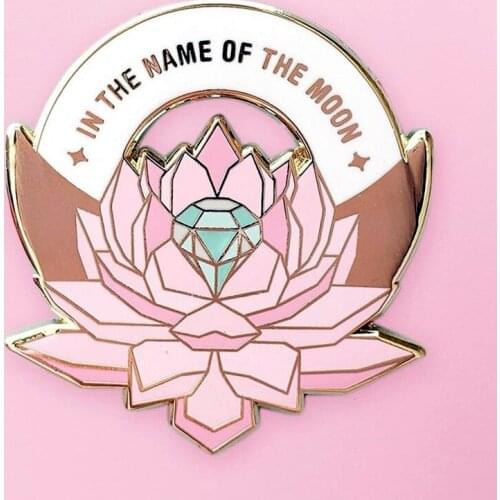 Cartoons In the Name of the Moon Lotus Flora Flower Brooch Pins Enamel Metal Badges Lapel Pin Brooches Jackets Jeans Accessories