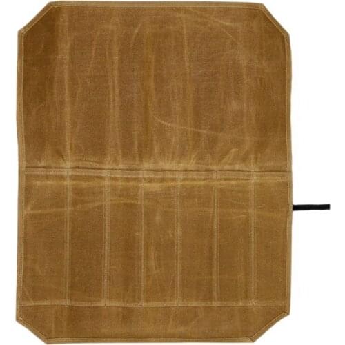 Knife Roll Case, Waxed Canvas Cutlery Knives Holders Protectors, Home Kitchen Cooking Tools and Utensils Wrap Bag