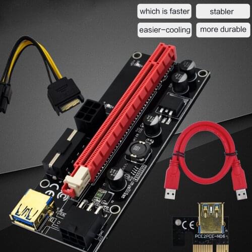 CHIPAL VER009S PCI-E Riser Card 009S PCI Express PCIE 1X to 16X Extender 1M 0.6M USB 3.0 Cable 6Pin Power for GPU Mining Miner