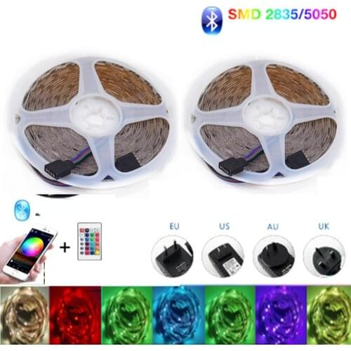 DC12V 2835 Bluetooth-compatible/IR remote LED Strip RGB Led Light Tape SMD Waterproof LED Light 5m/10m/15m/20m diode Ribbon home