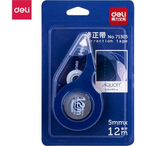 Deli Stationery 12M Milky Sticker Correction Tape Error Tape Pen Back Corrector For Kids Student Office Supplies