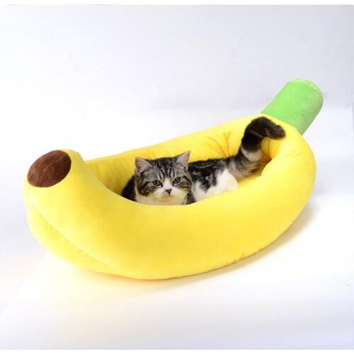 Banana Shape Pet Dog Cat Bed House Soft Plush Mat Durable Kennel Doggy Puppy Cushion Basket Warm Portable Cat Sofa Pet Products