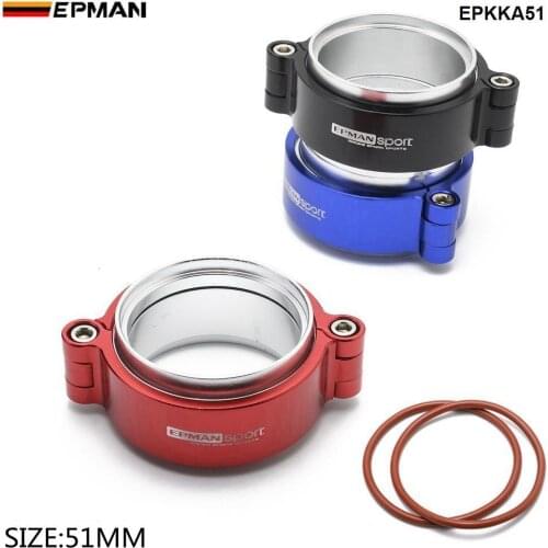 Epman HD Exhaust V-band Clamp w Flange System Assembly Anodized Clamp For 2" OD Turbo Intake Charge Piping EPKKA51