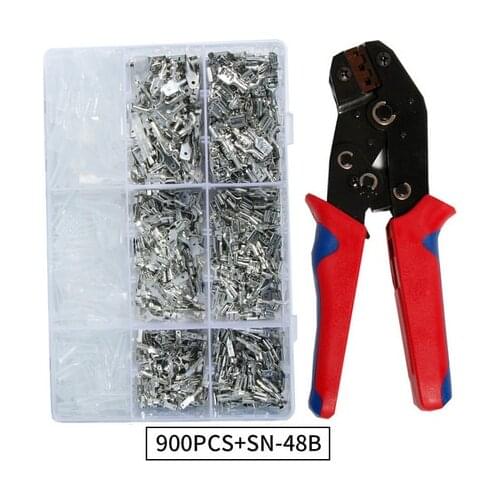 SN-48B wire crimping plier 0.5-2.5mm2 20-13AWG precision jaw with 2.8 4.8 terminals sets tools 120/270/315/320/600/900pcs box