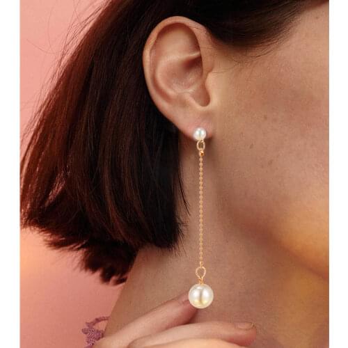 Goth Luxury Fashion Pearl Earrings for Women Long Style Metal Drop Dangle Earrings Jewelry Engament Hiphop Accessories Wholesale