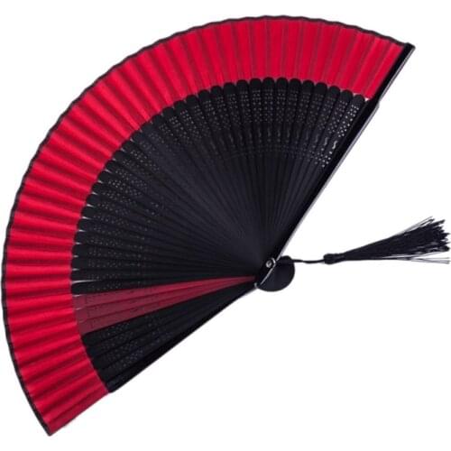 Chinese Paint Black Folding Fan Decorative Hand Fan Decoration Craft For Women Shopping Dance Decoration Crafts Home Decor