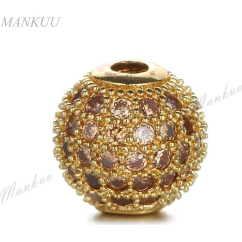 Hot Fashion Luxurious Zircon Micro Pave Round Shape Copper Beads CZ Jewelry Accessories for Necklace Bracelet DIY Making FC260