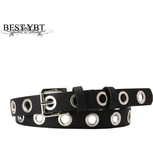 Best YBT Women Imitation Leather Belt Alloy Pin Buckle Belt Fashion Jeans Individual Punk Decoration New Arrival Women Belt