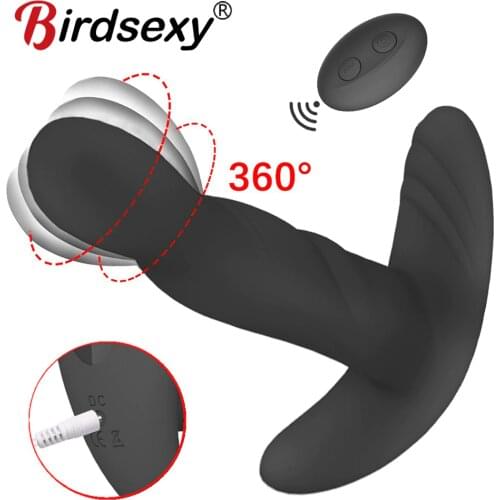 360 Degree Rotation Dildo Vibrator For Men Prostate Massage Anal Plug Remote Control Vibrator Butt Plugs Adult Sex Toy For Women