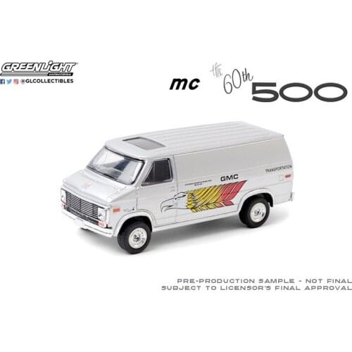 GreenLight 1:64 1976 GMC Vandura - 60th Annual 500 Alloy model car Metal toys for childen kids diecast gift