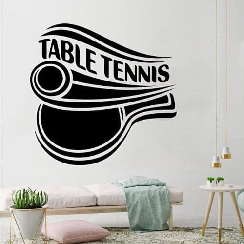 Table Tennis Logo Wall Sticker Sports Ping Pong Vinyl Decal Home Interior Wall Stickers Decor Vinyl Removable FM-192