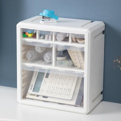 Desktop Drawer Storage Box Plastic Multi-layer Transparent Office Stationery Cosmetics Sundries Storage Cabinet Rack