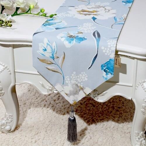 New modern table runner birds and floral print bed runner table cloth for wedding party home hotel decoration home textile