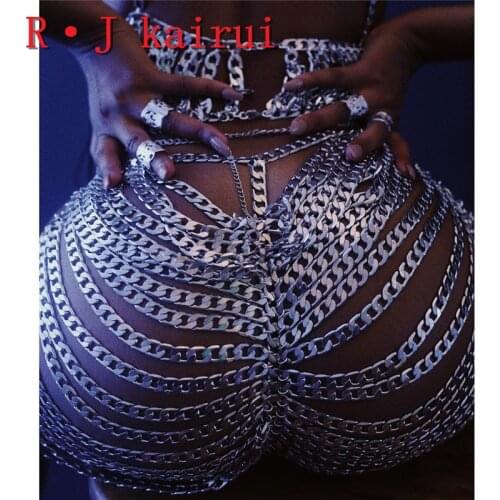 New RJBY27 Gold Chains Neck Bra Body Jewelry Unique Underpants Belly Jewelry Top Costume Jewelry Sets 2 Colors