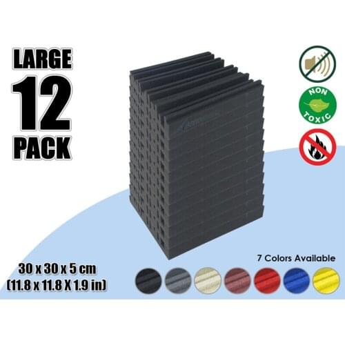 Arrowzoom 12 pieces 11.8" x 11.8" x 1.9" Metro Diffuser Panel Tile Studio Sound Absorbing Acoustic Foam Treatment