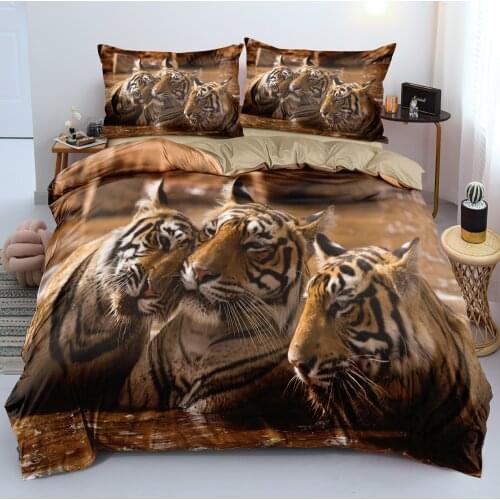 3D Camel Bedclothes Custom Design Animal Duvet Cover Sets Tiger Bed Linen Pillow Cases King Queen Super King Twin Size 160*200cm