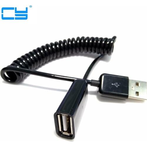 USB 2.0 Male to Female Spring Coiled Extention Coil Cable Adapter Connector free shipping